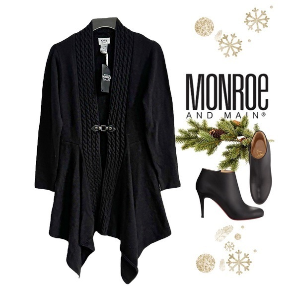 MONROE & MAIN Black Cardigan Sweater Jacket SZ S - Picture 1 of 6